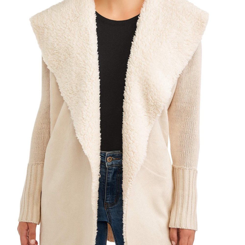 Alison Andrews Women's Faux Suede Sweater Jacket